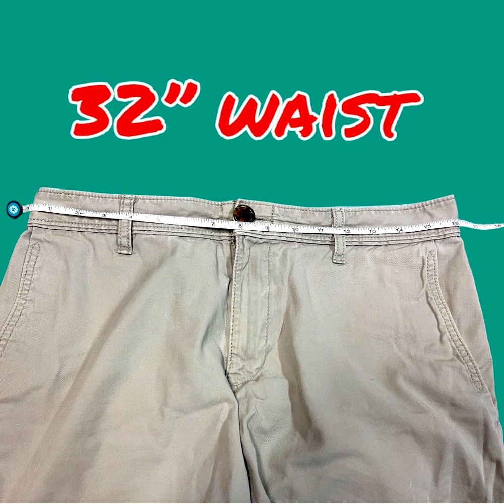 ⭐️HP⭐️Original Penguin Men’s Shorts Bundle. Size 32-33 Grey plaid and Khaki - Picture 13 of 14